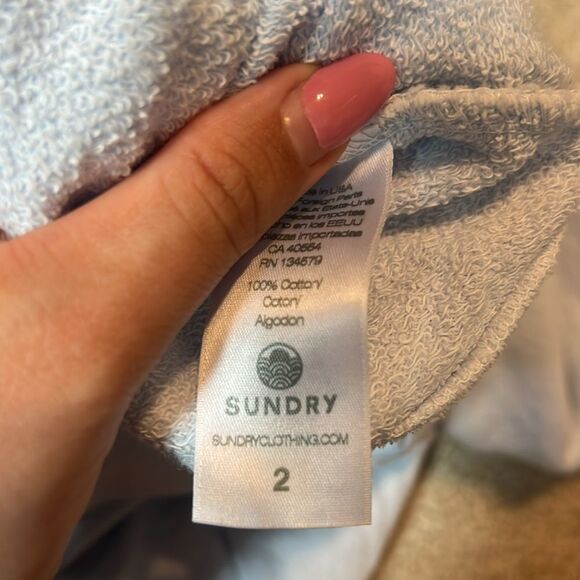 BWNT - SUNDRY ZIP COTTON HOODIE SKY BLUE - 2 - Picture 7 of 7